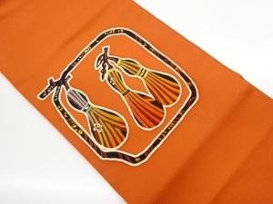 作家物　型染瓢箪模様名古屋帯